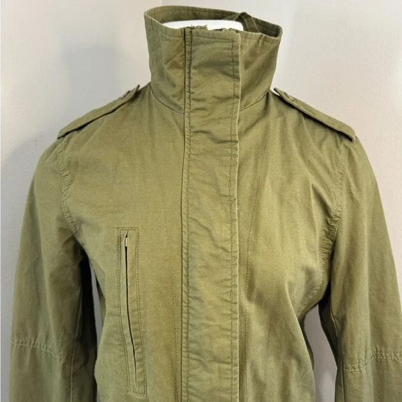 Love Tree Utility Jacket Women’s Size S Army Green Drawstring Waist EUC - Picture 5 of 13
